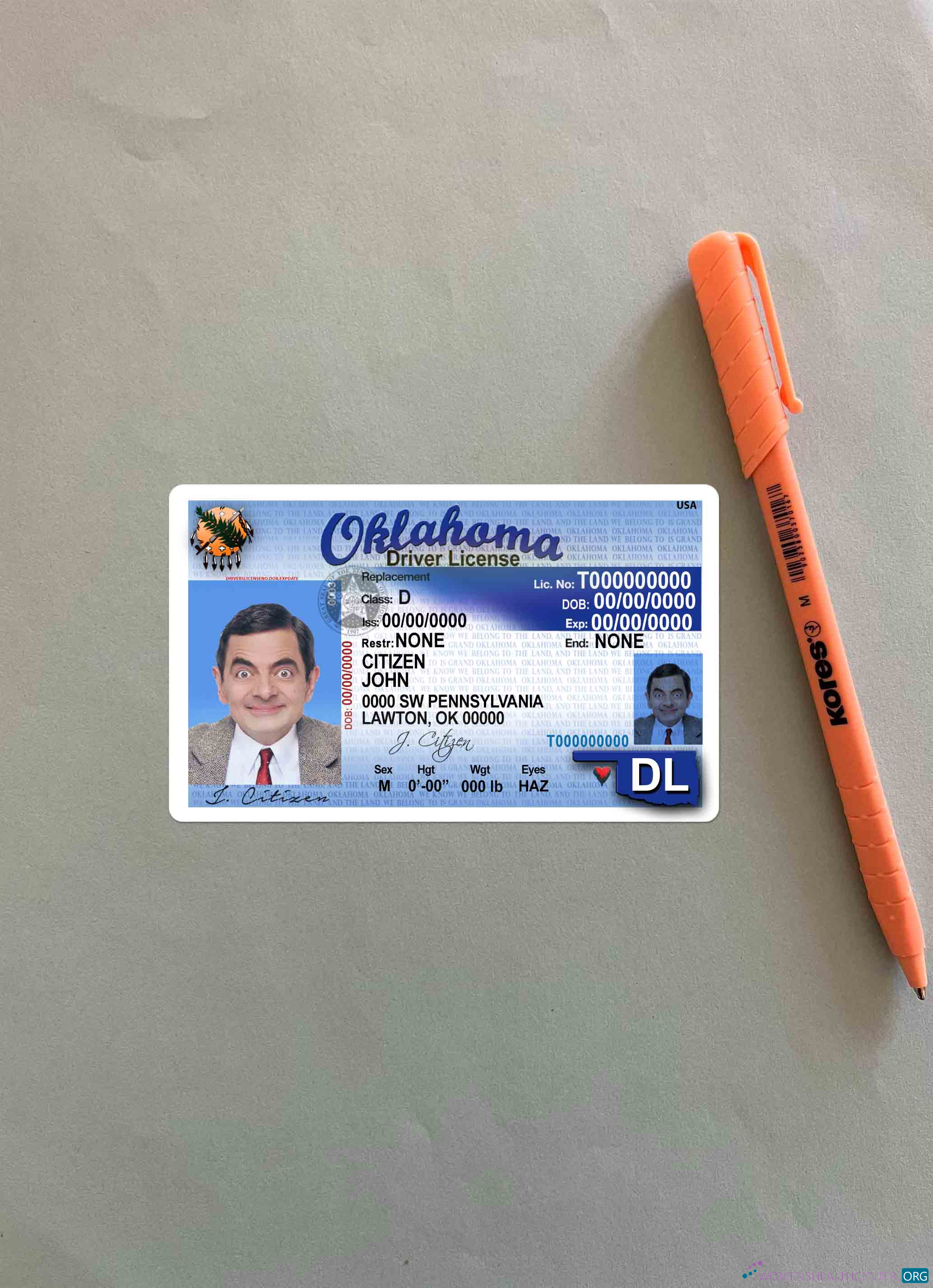 Download USA Oklahoma DL photolook FRONT Photoshop template